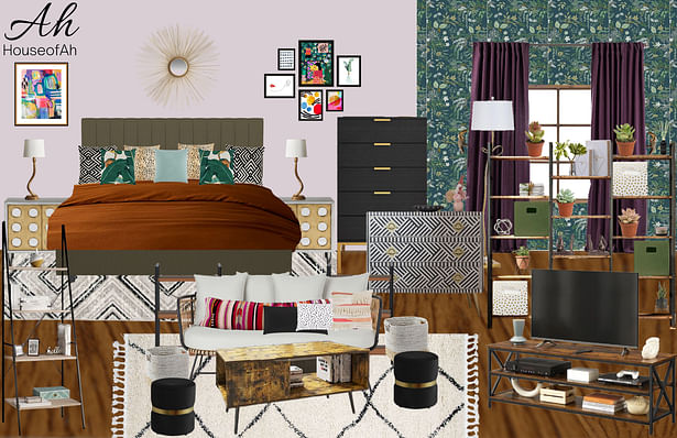 Eclectic Bed Room Concept Board