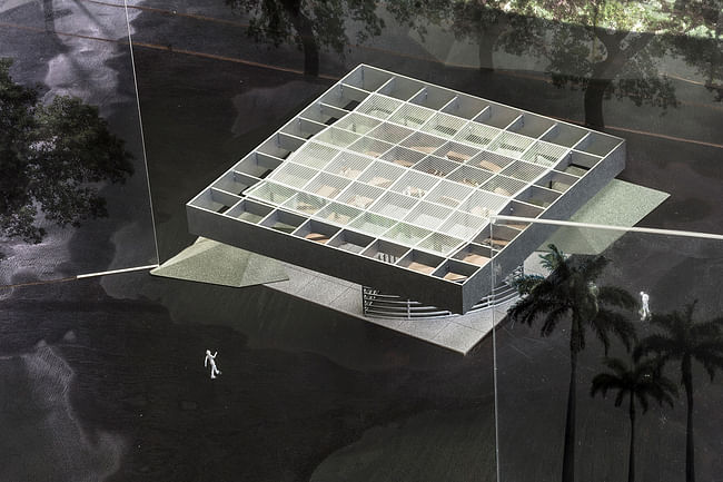 OMA's MPavilion 2017 model. Image courtesy OMA