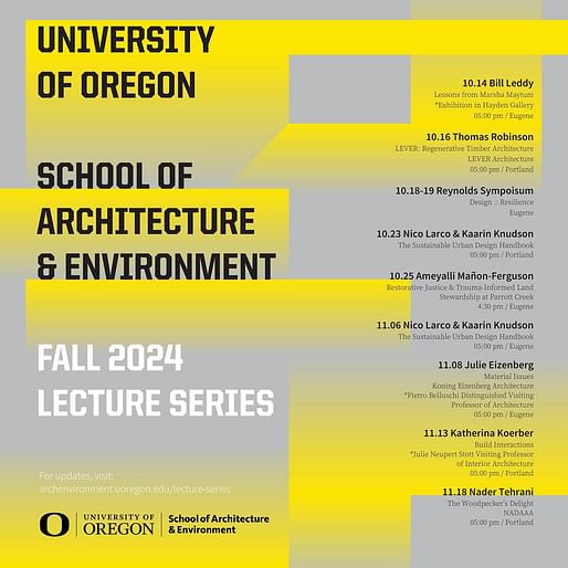 Lecture poster courtesy University of Oregon School of Architecture and Environment