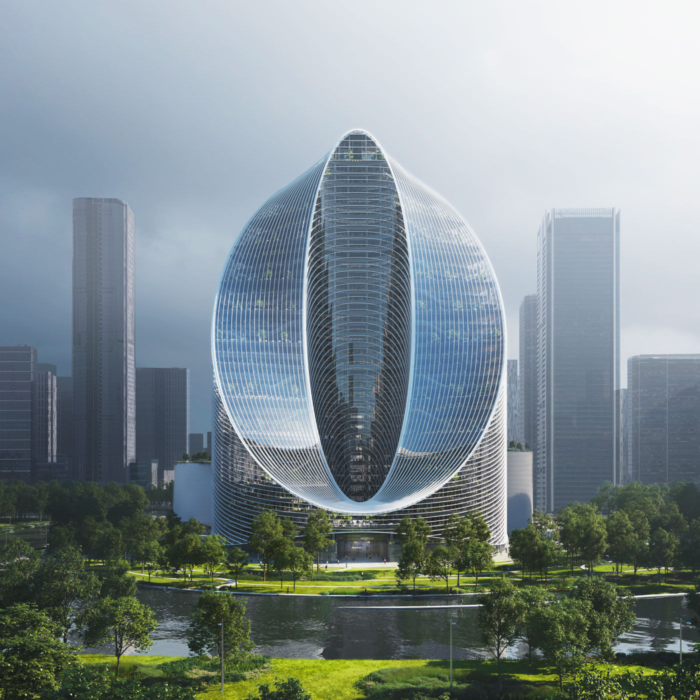 BIG unveils infinity loop headquarters in Hangzhou, China