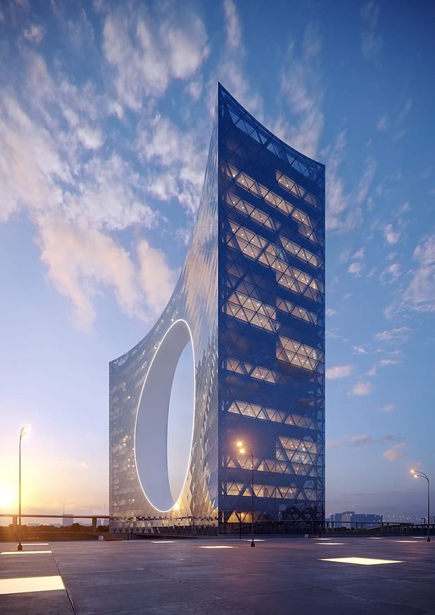 Tower of the Sun canal view. Image: Omega Render