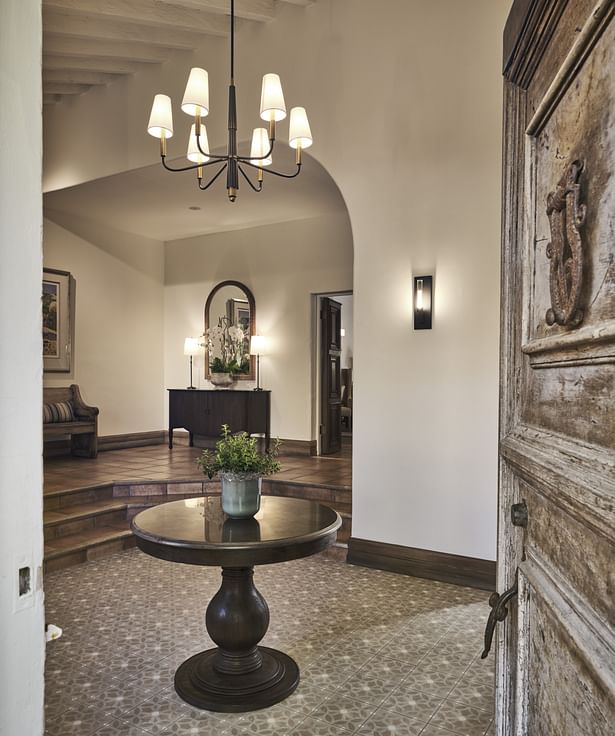 The foyer entry to the 24-room hideaway nestled in the heart of Pebble Beach. (photo by Matt Anderson)