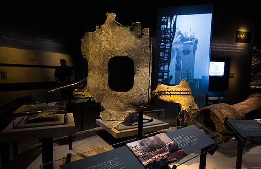 Airplane fragments displayed at the Sept. 11 museum. (Credit: Damon Winter/The New York Times)