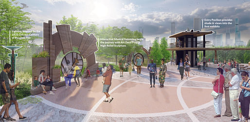 ASLA 2022 Student Awards General Design Award of Excellence. Nature’s Song - An Interactive Outdoor Music and Sound Museum, Chicago, Illinois. Ball State University/ Travis Johnson 