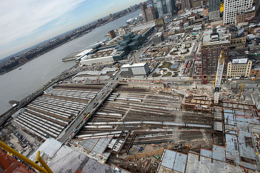 An aerial view of the Hudson Yards under development. Image via wikimedia.org