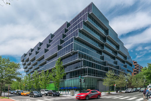 The exterior of The Apartments at Westlight, designed by Enrique Norten of TEN Arquitectos (photo credit: JBG SMITH).