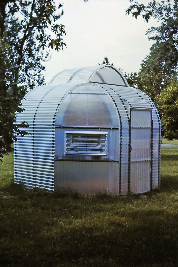 Prefabricated, modular, backyard greenhouse, 1974.