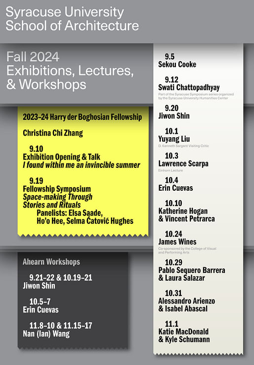 Lecture poster design by Common Name, courtesy of Syracuse University School of Architecture 