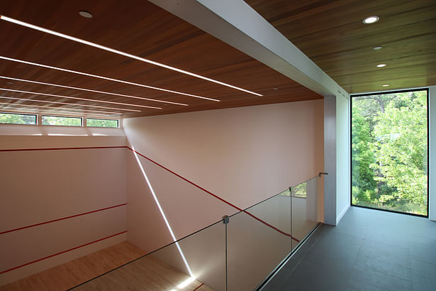 Site-Built Squash Court in Guest Wing