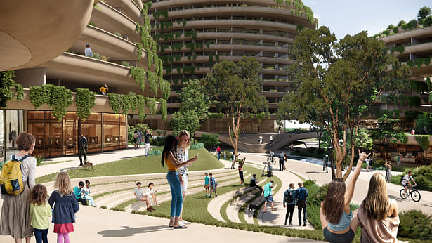 Marion Park Masterplan visualisation - pedestrian visiting experience © Contreras Earl Architecture