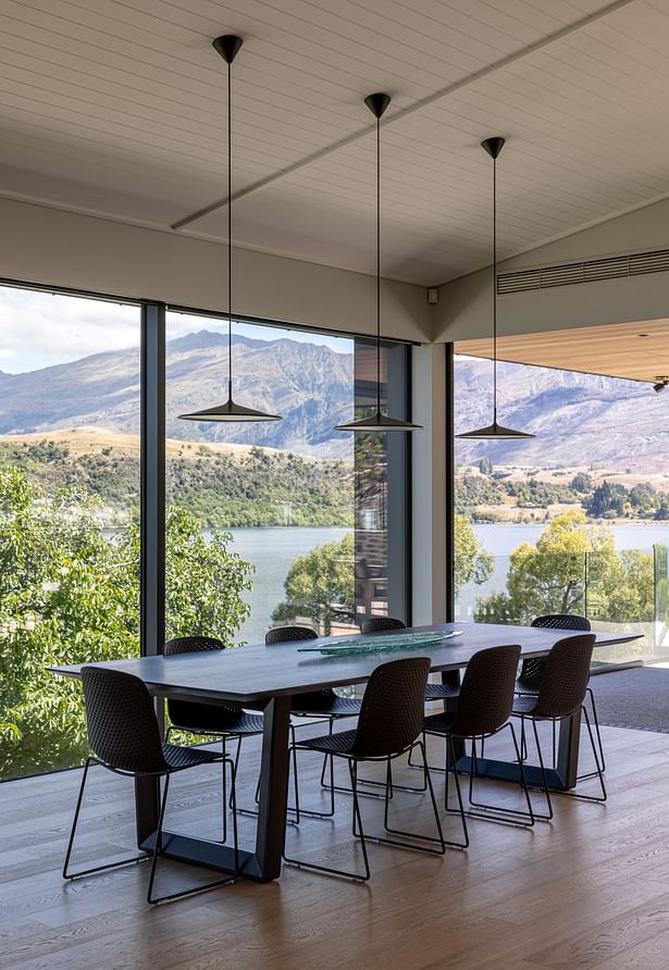 Lake Hayes Home, Queenstown, by Ben Hudson Architects - dining