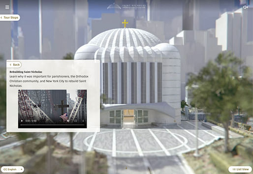 A digital twin for Santiago Calatrava's St. Nicholas Greek Orthodox Church and National Shrine in Lower Manhattan. Image courtesy G&A