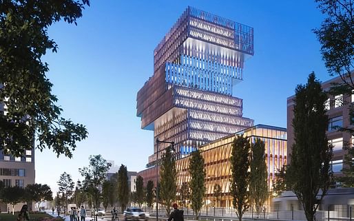 Boston University's Center for Computing and Data Sciences. Image courtesy of KPMB Architects
