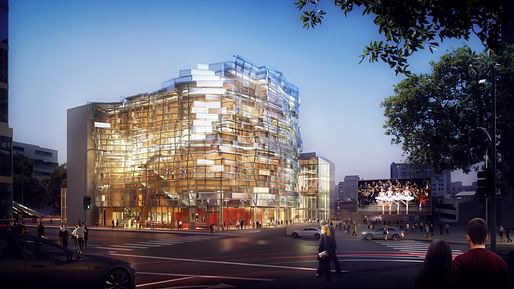 Colburn School concert halls project have paused development amid stalled fundraising due to the pandemic. Image courtesy of Gehry Partners.