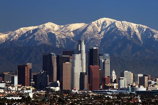 Los Angeles skyline. Image by <a href="https://commons.wikimedia.org/wiki/File:LA_Skyline_Mountains2.jpg">Nserrano</a>, <a href="https://creativecommons.org/licenses/by-sa/3.0">CC BY-SA 3.0</a>, via Wikimedia Commons
