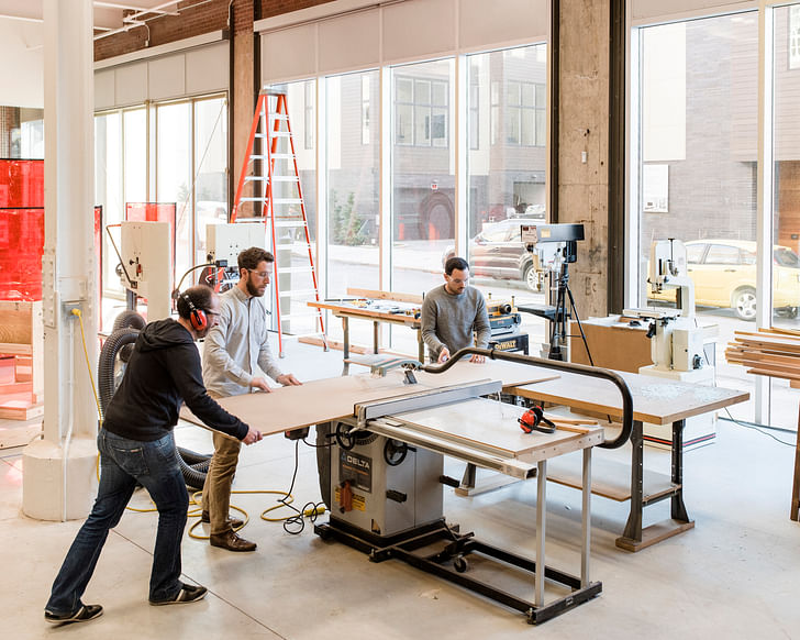 Architects build full scale mock-ups in KieranTimberlake's wood and metals shop. Photo: Chris Leaman. 