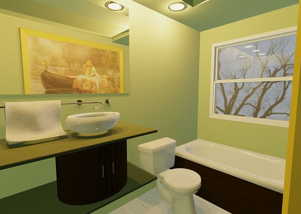 3D render of Residential Bathroom