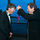 Ito receiving his medal last night from Thomas J. Pritzker, chairman of The Hyatt Foundation (Photo: © Rick Friedman)