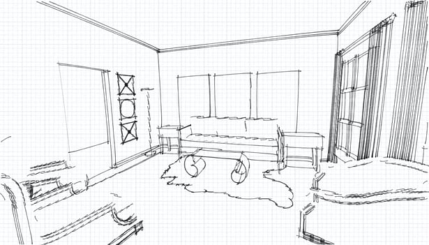 Quick Sketch of Living Room
