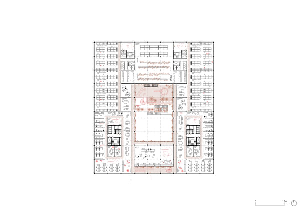 Third floor plan, original scale 1:200 © HENN