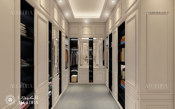 Dressing room design in luxury villa