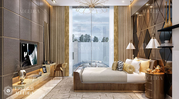 Luxury villa guest bedroom interior