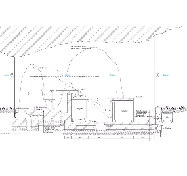 Kitchen section ©︎ junya.ishigami+associates