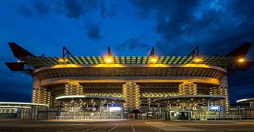 The Stadio Giuseppe Meazza (San Siro) in Milan. Image courtesy Wikimedia Commons user Prelvini.