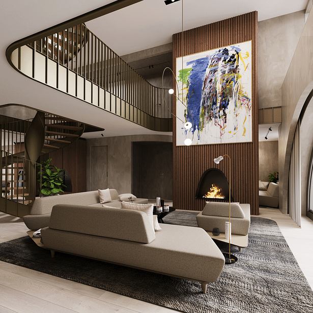 Living room, rendering 