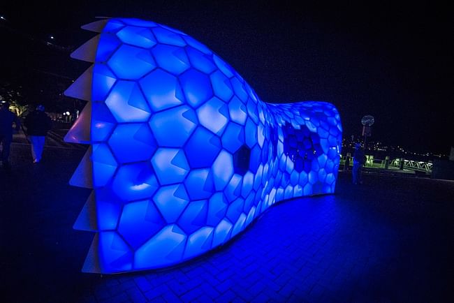 Cellular Tessellation on site at the Vivid Light festival in Sydney, Australia. Photo by Patrick Boland photography