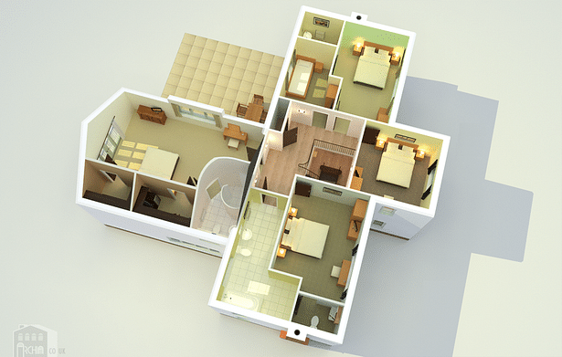 3D proposal first floor plan.