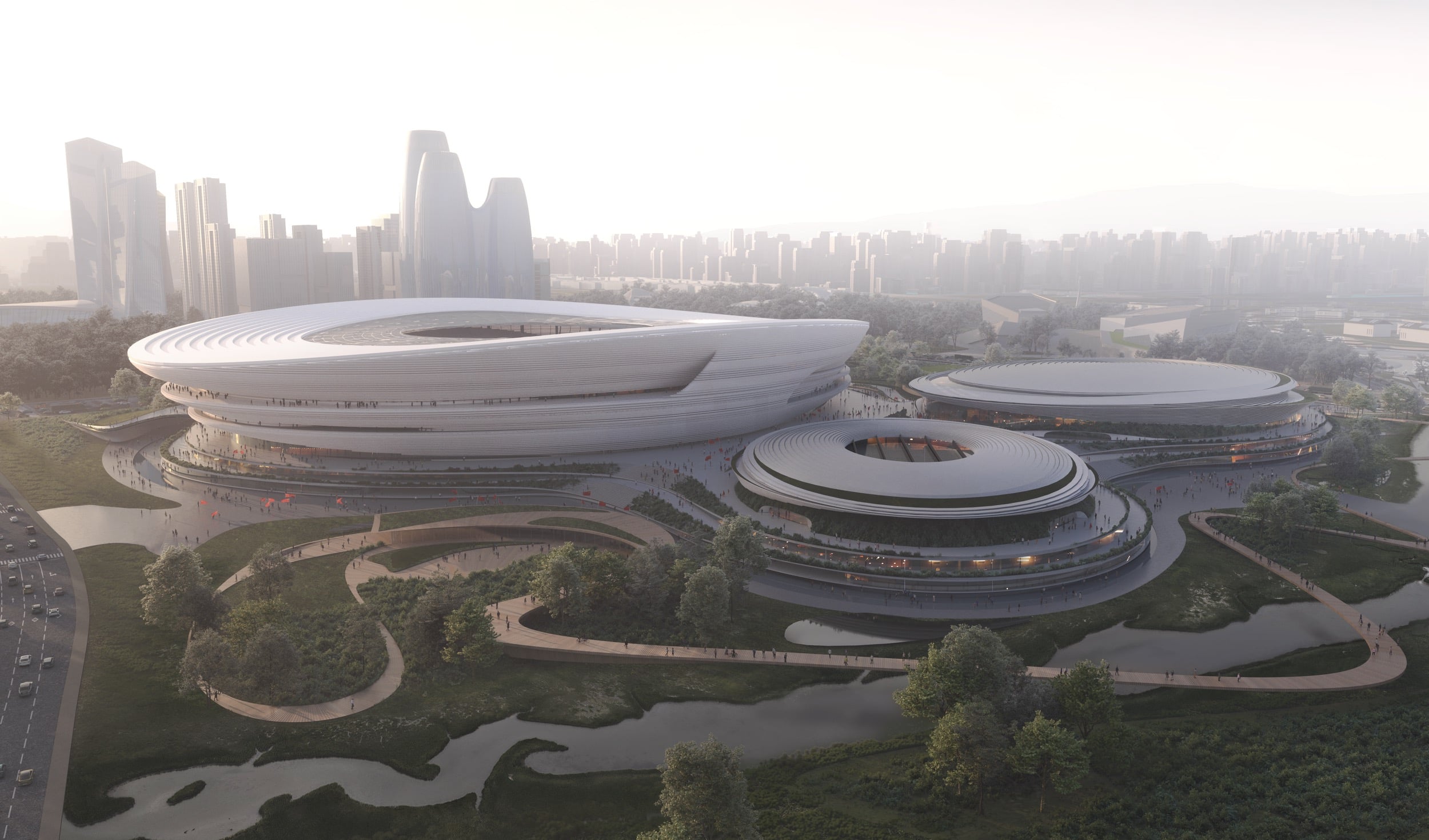 Zaha Hadid Architects designs 'stratified, geological' sports complex ...