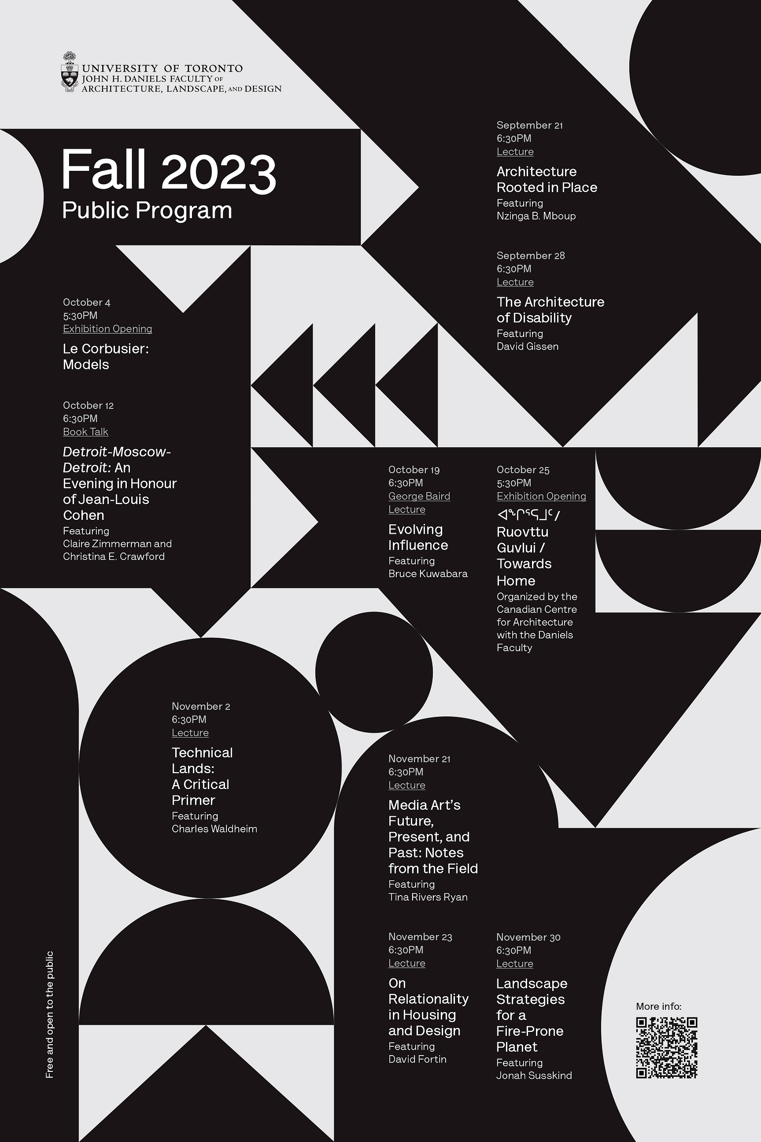 The most popular Fall '23 architecture school lecture poster is ...