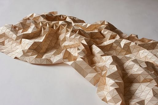 A "wooden textile" by Elisa Strozyk. (Image via BLDGBLOG)