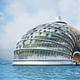 The Ark is a hotel by Russian design firm Remistudio and is meant to be self-sufficient. The transparent foil roof would allow light to reach plants inside, and the waste produced in the building would be converted into fuel. The cupola is meant to be energy-efficient, and its shell basement with cables and arches is designed to distribute weight evenly to make it earthquake- and flood-resistant. (Photo: Remistudio)