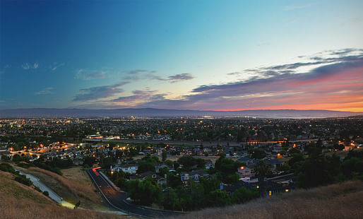 As the sun sets over Silicon Valley, affordable living space further disappears. Image via Wikimedia Commons.