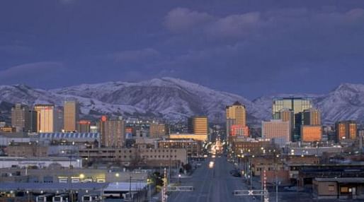 The Salt Lake City skyline. (Brian Bahr/Getty Images via marketplace.org)