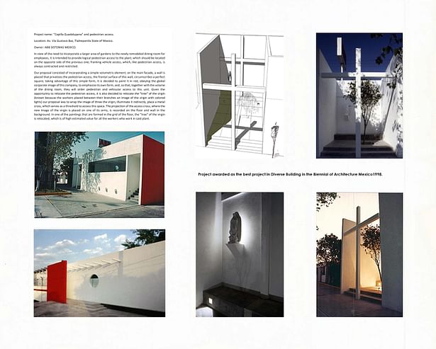 Project awarded as the best 'Diverse Architecture Project' in the Biennial of Architecture Mexico