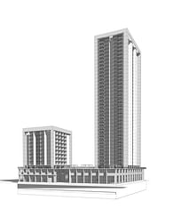 Multi-Use Residential Project - High rise Condominium Building, Subsidies building with commercial plaza at podium level. 