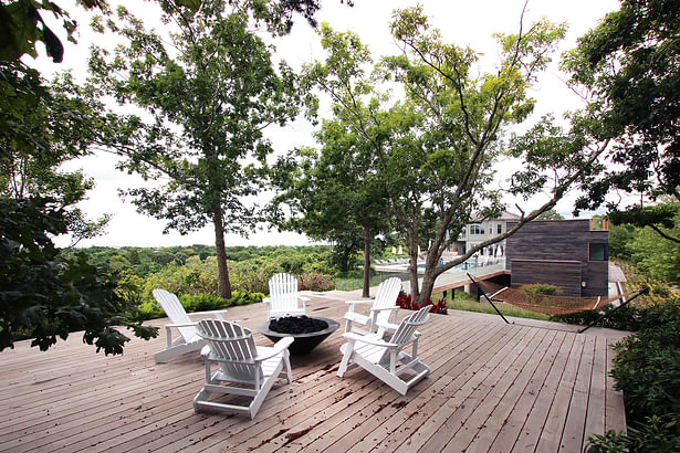 Bridge to New Firepit Deck on Bluff