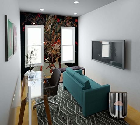 Eclectic Functional Office + Guest Room