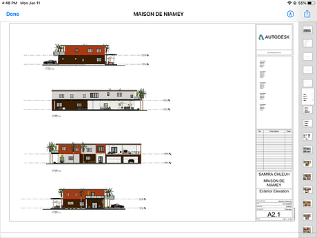 Exterior elevations