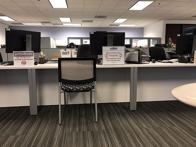 The Plan Check counter at the Los Angeles Department of Building and Safety.