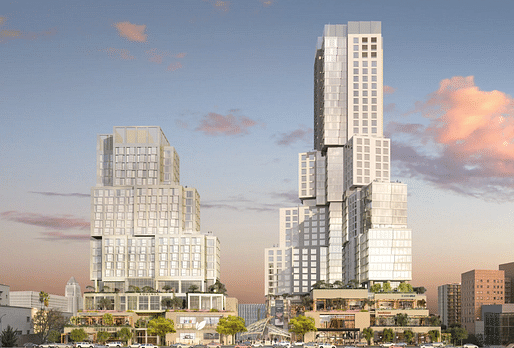 View of The Grand, a Gehry Partners-designed mega-project slated for Downtown Los Angeles. Image courtesy of Related Companies.