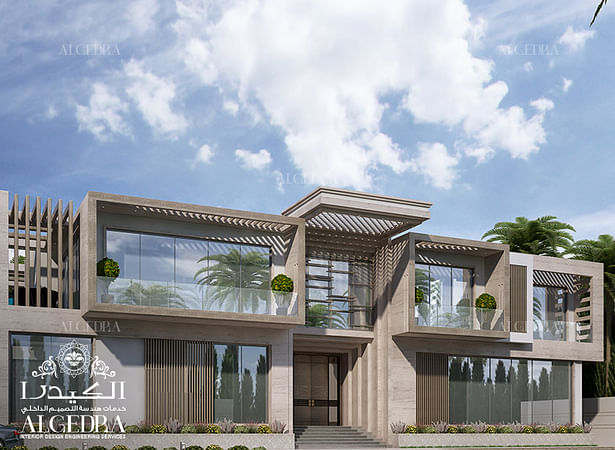 Modern villa elevation design
