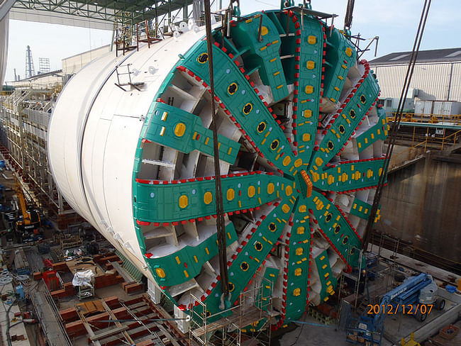 Bertha near completion back in 2012 before its shipment to Seattle. Photo: Washington State Department of Transportation on Flickr. 