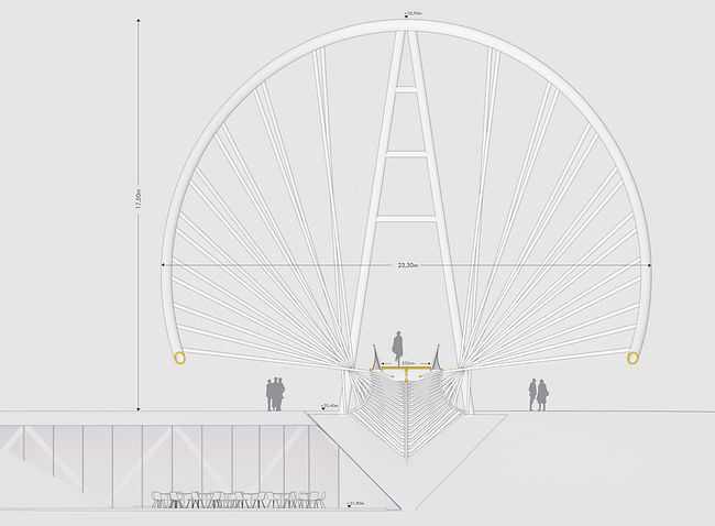 The 'O' bridge by Christ Precht of penda and Alex Daxböck - Proposal for Salford Meadows Bridge Competition.