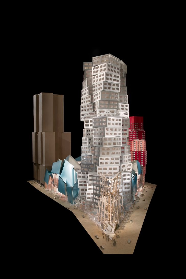 A model of Frank Gehry's designs for Atlantic Yards. Image credit: Gehry Partners