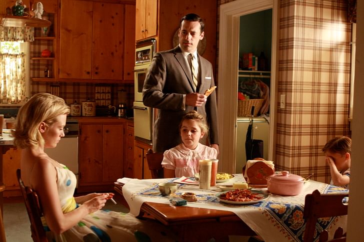 The Draper family kitchen from TV series 'Mad Men'. Credit: Photo by Thanassi Karageorgiou © Museum of the Moving Image