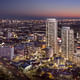 Bird's-eye view of the proposed Hollywood Center development. Image: MP Los Angeles.